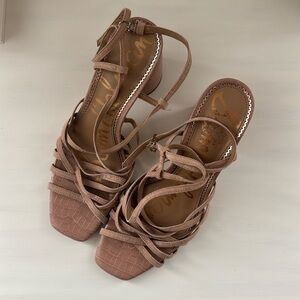 Sam Edelman Nude Strappy Heels, Size 9.5